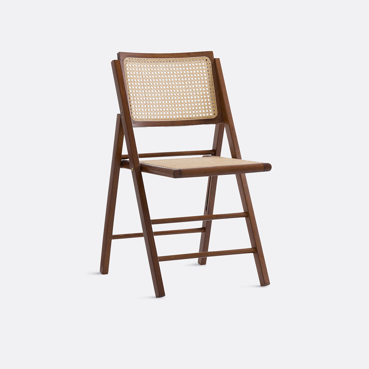 Πτυσσόμενη καρέκλα από οξιά και ψάθα Μ52xΠ44xΥ82cm