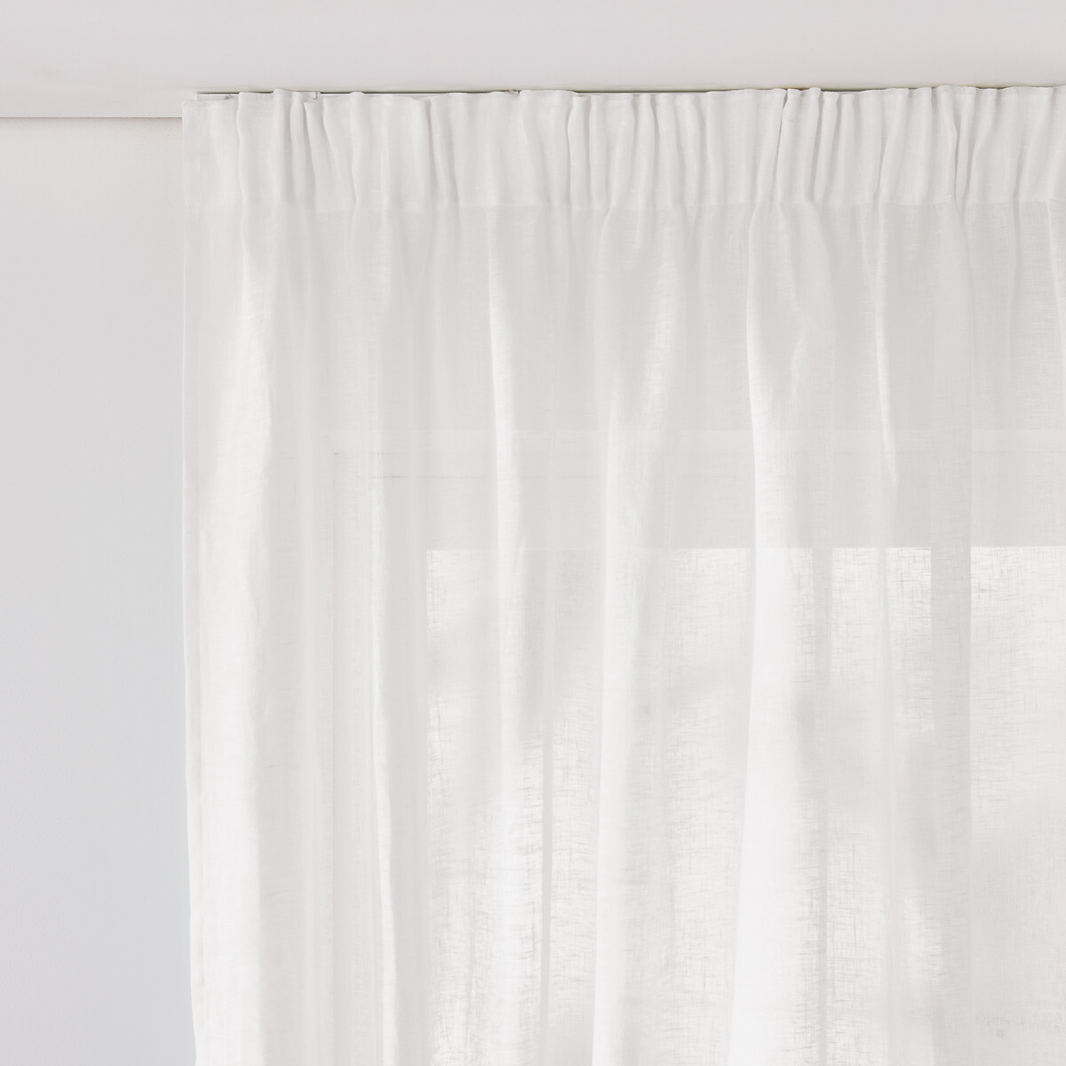 Λινή διαφανής κουρτίνα με πιέτες και κύματα 260x135 cm