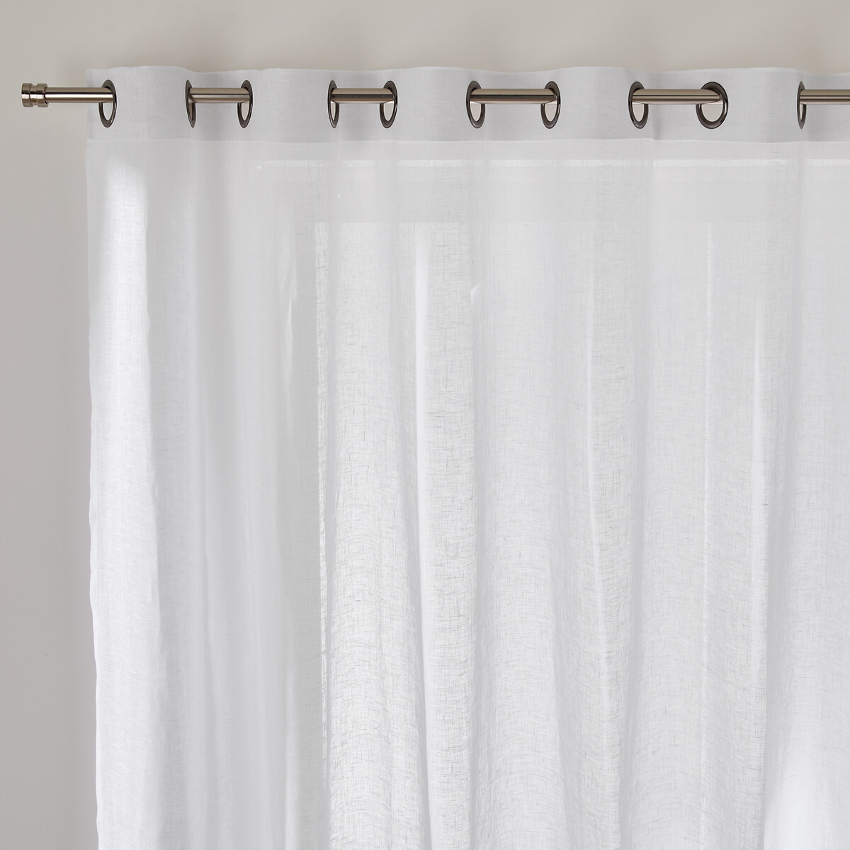 Λινή κουρτίνα μεγάλης διάστασης με κρίκους