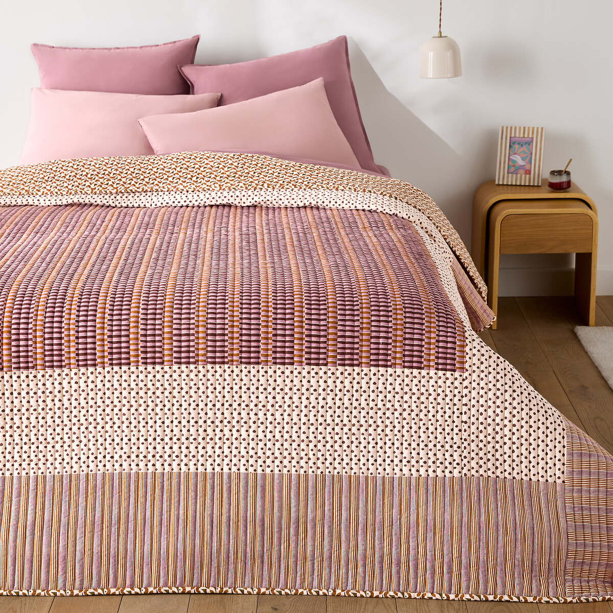 Καπιτονέ κάλυμμα κρεβατιού με patchwork σχέδιο από πλυμένο βαμβάκι 180x230 cm