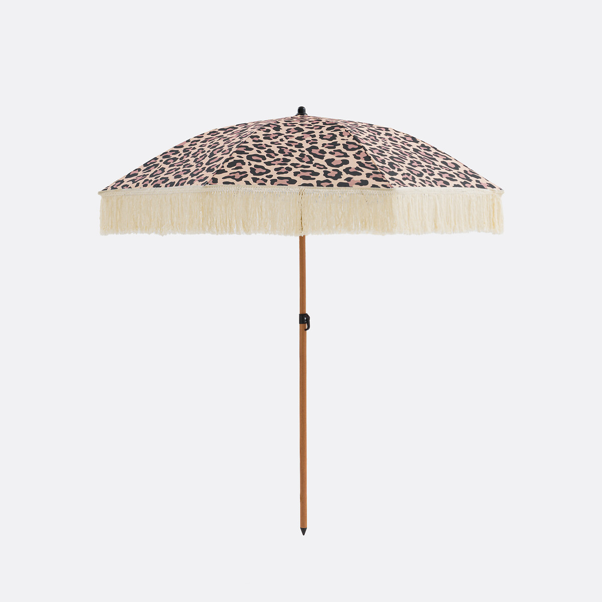 La Redoute Interieurs Ομπρέλα παραλίας με λεοπάρ σχέδιο και κρόσσια