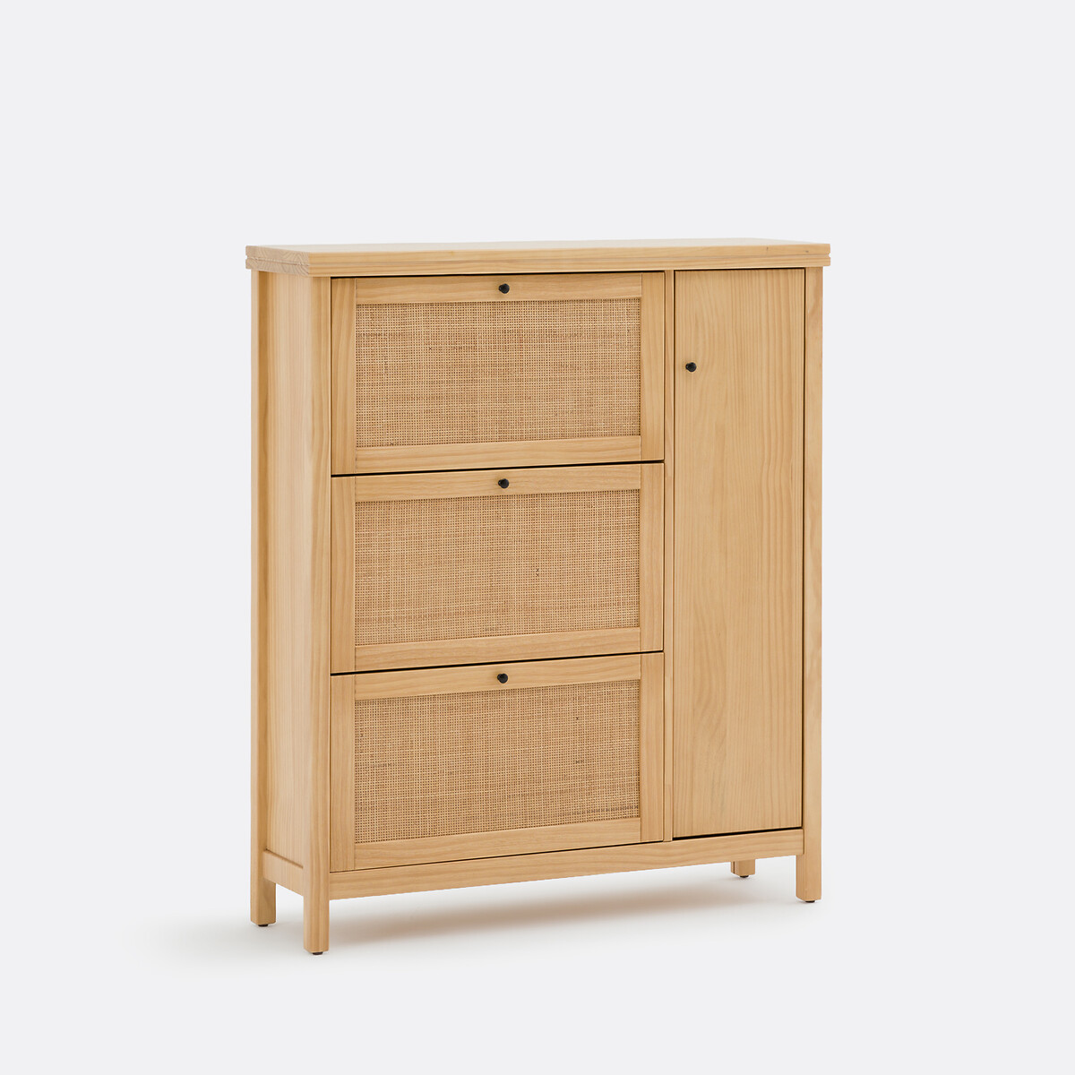 Παπουτσοθήκη από μασίφ πεύκο και ψάθα