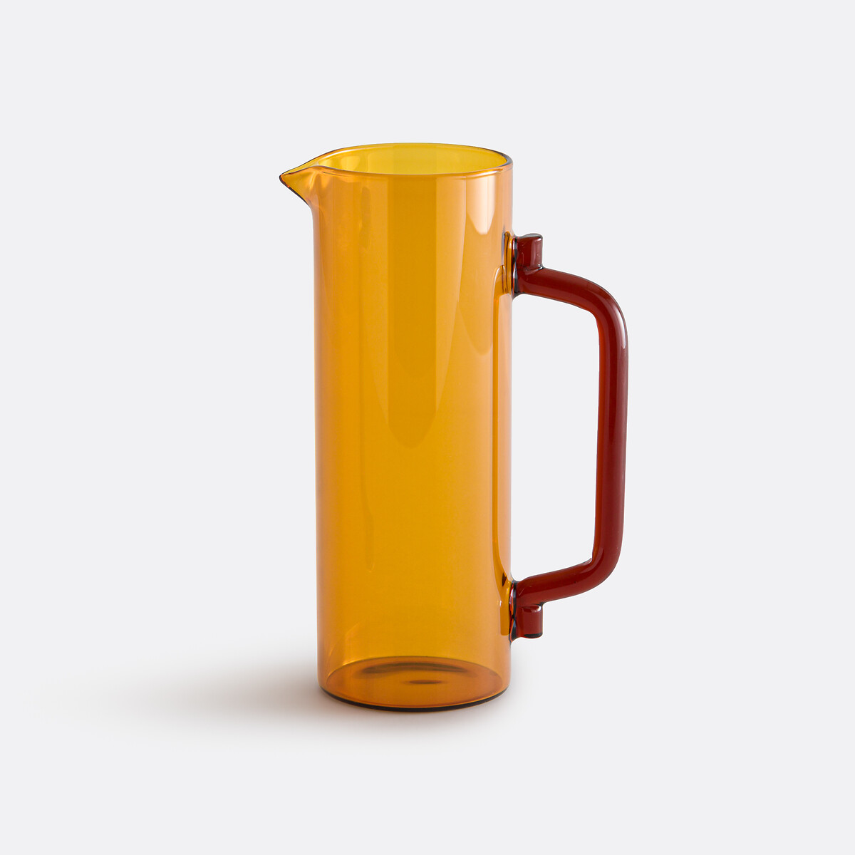 Κανάτα από χρωματιστό βοροπυριτικό γυαλί Μ8xΠ8xΥ22cm