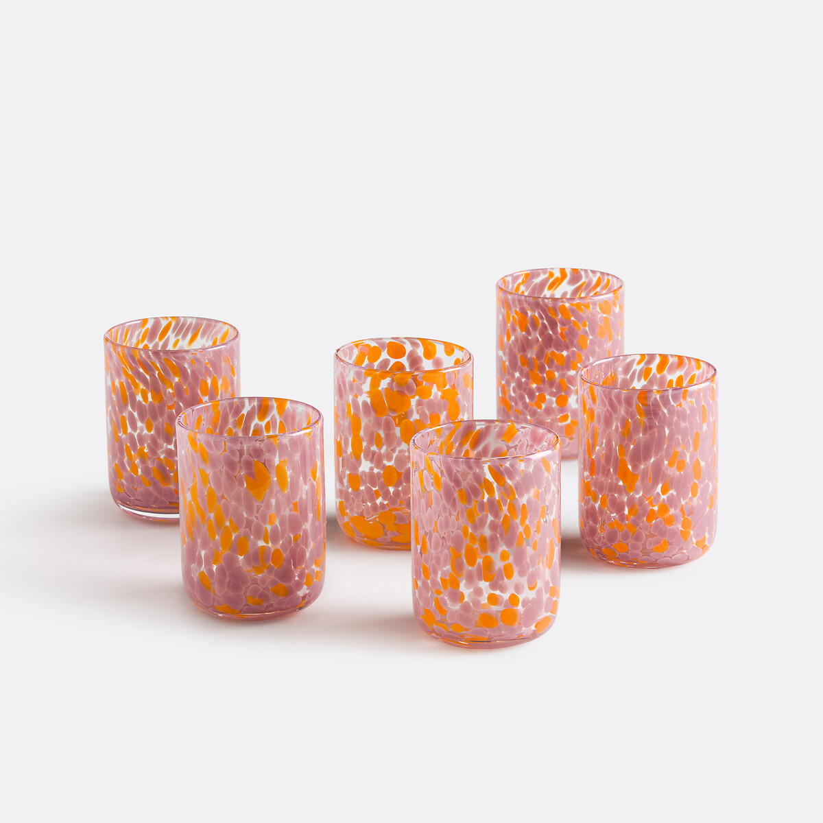 Σετ 6 ποτηριών νερού από διάφανο γυαλί με σχέδιο DOTIO Υ10cm