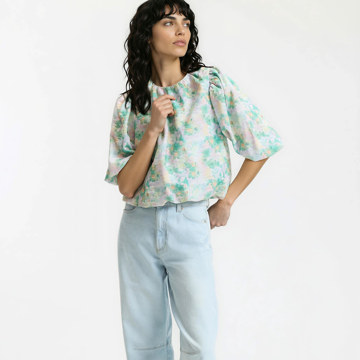 La Redoute Collections Μπλούζα με στρογγυλή λαιμόκοψη