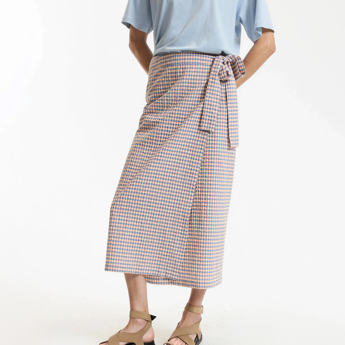 Μακριά φούστα σε στυλ φάκελος με καρό vichy