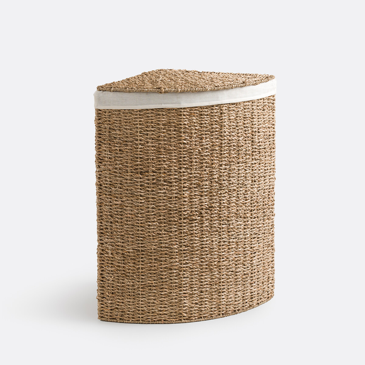 Γωνιακό καλάθι απλύτων από πλεκτό φύκι Μ59xΠ67xΥ40cm