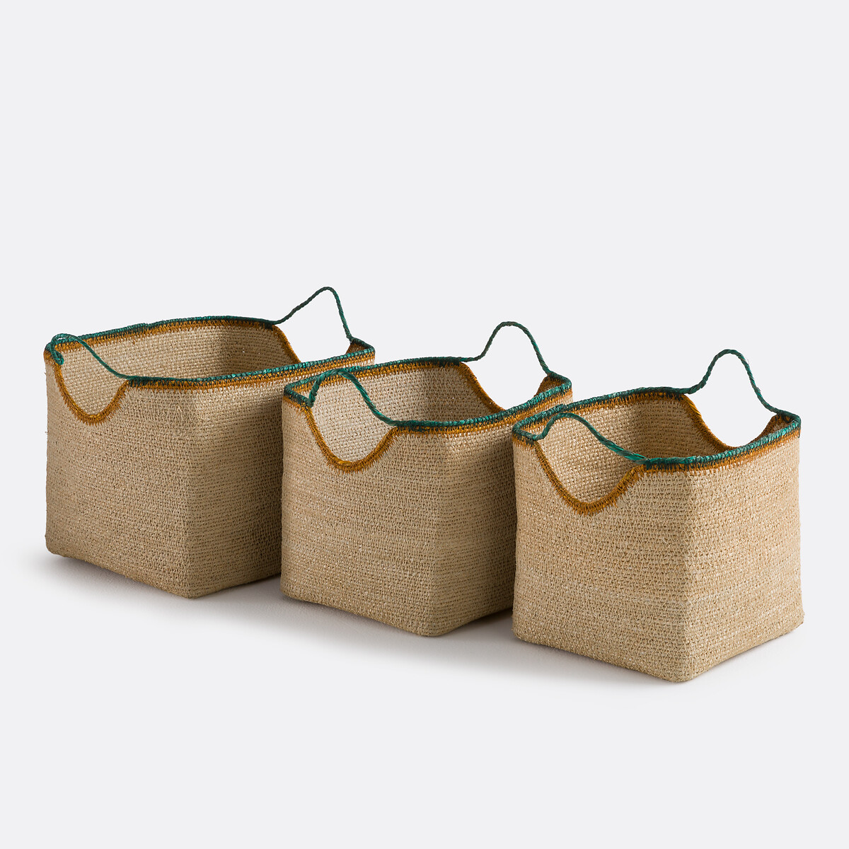 Σετ 3 καλαθιών με χρωματιστά περιγράμματα και φάσες