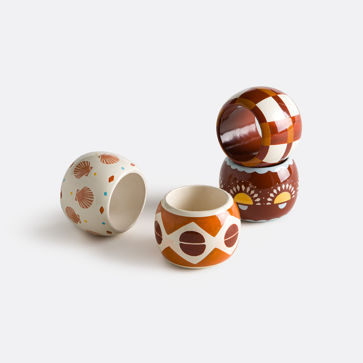 Σετ 4 δαχτυλίδια για πετσέτες από ξύλο μάνγκο