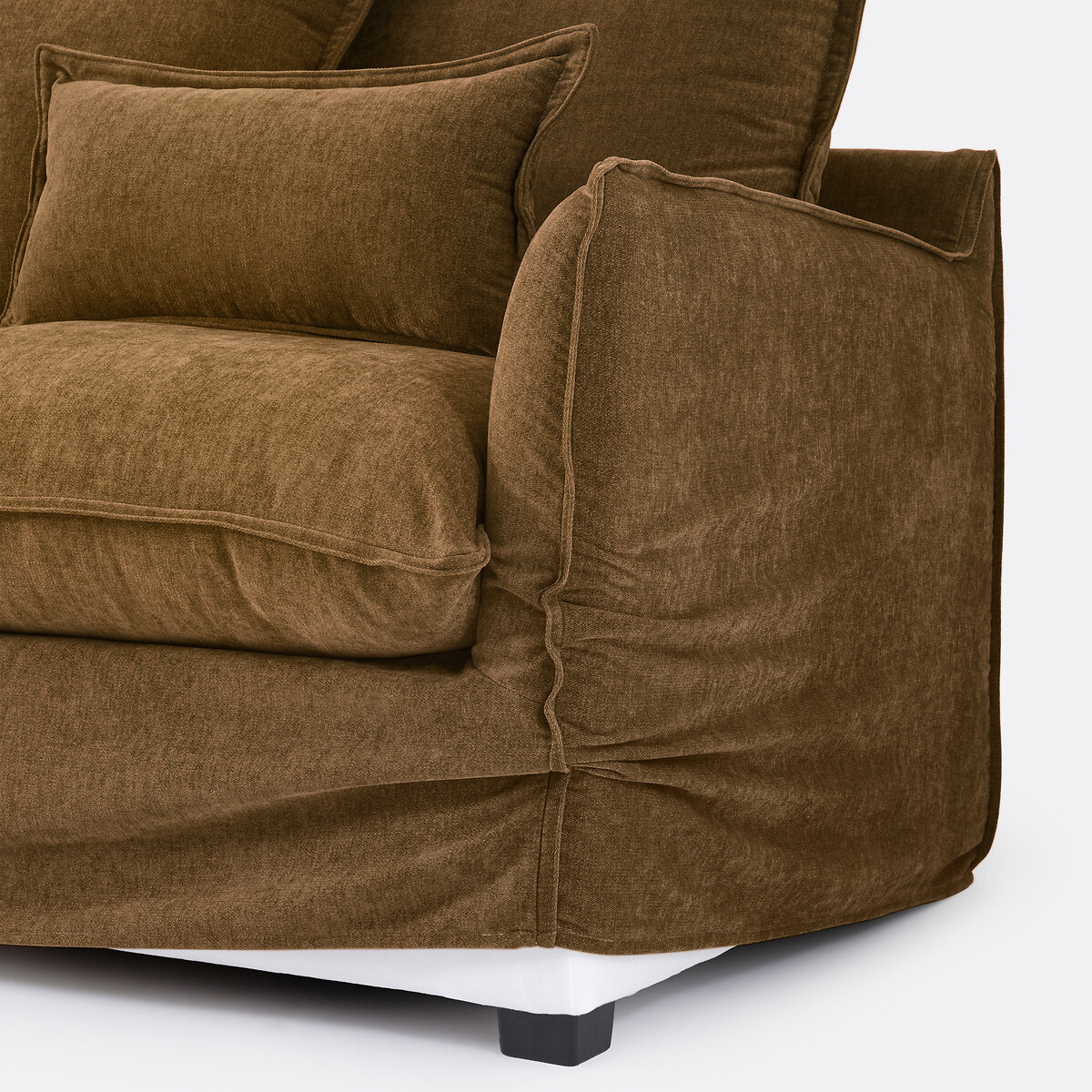 Κάλυμμα γωνιακού καναπέ από μελανζέ πολυεστέρα Δεξιός Μ190xΠ294xΥ90cm