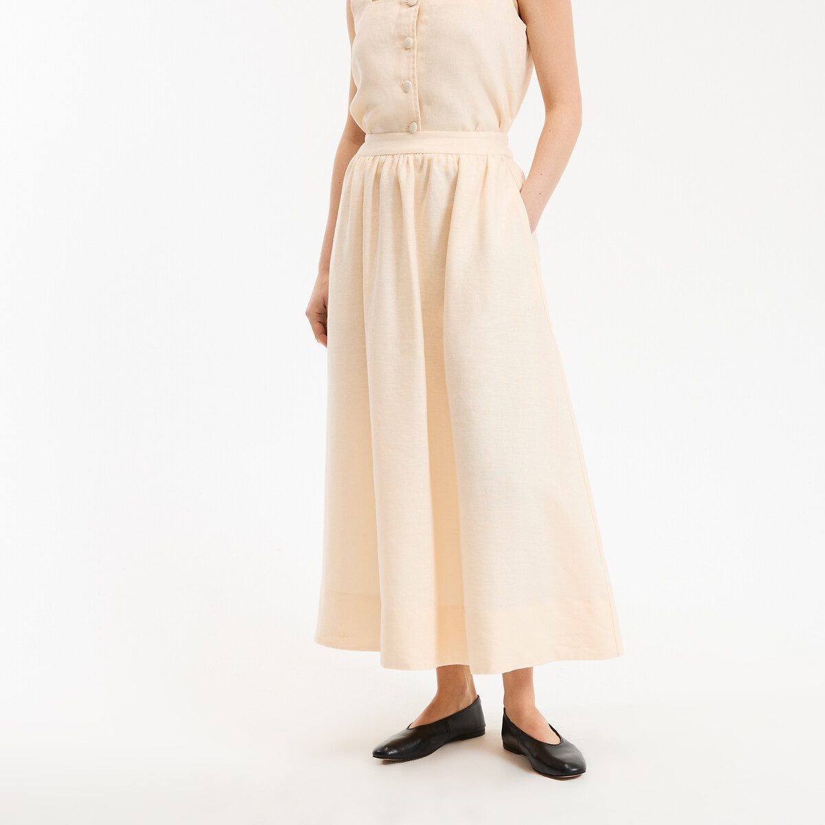 Μακριά φούστα σε γραμμή Α από λινό