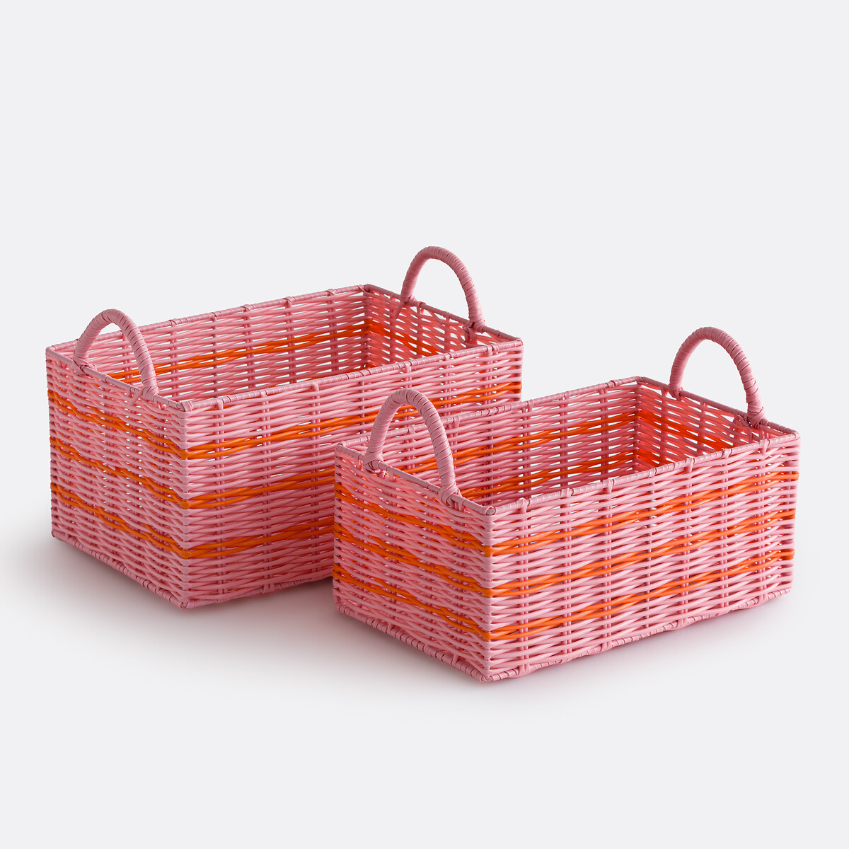 Σετ 2 πλεκτά καλάθια από scoubidou