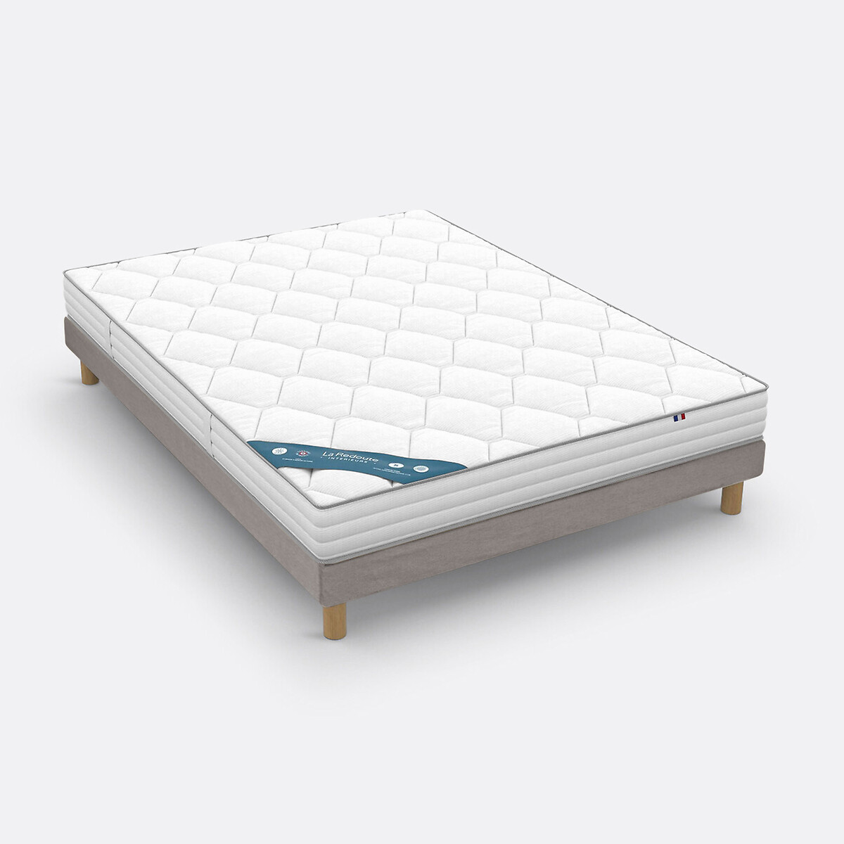 La Redoute Interieurs Σετ στρώμα latex και memory foam με υφασμάτινη βάση με τάβλες 90x190 cm