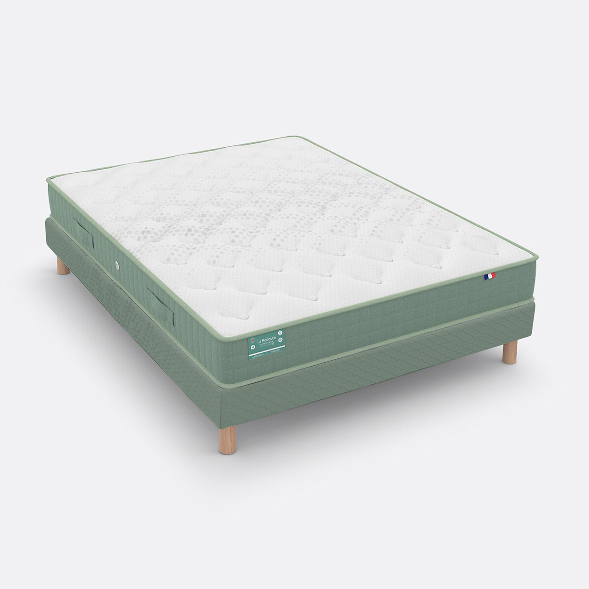 Σετ στρώμα λάτεξ και με memory foam και ταπετσαριστή βάση με τάβλες 90x190 cm