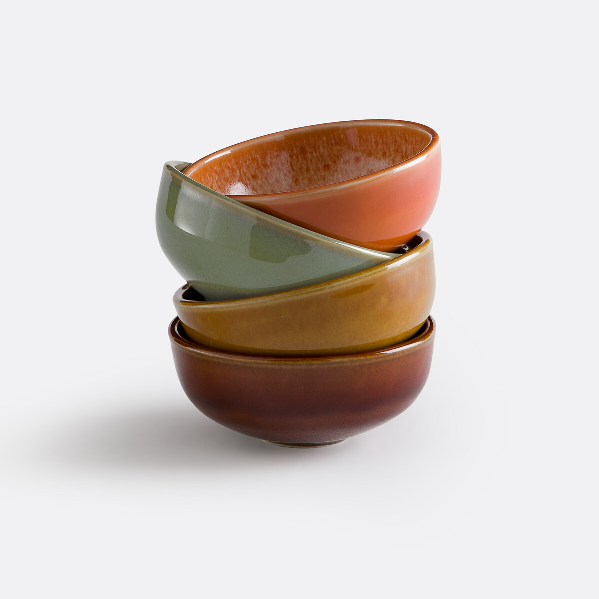 Σετ 4 μικρά μπολ από κεραμικό με αντιδραστικό σμάλτο Μ11xΠ11xΥ5cm