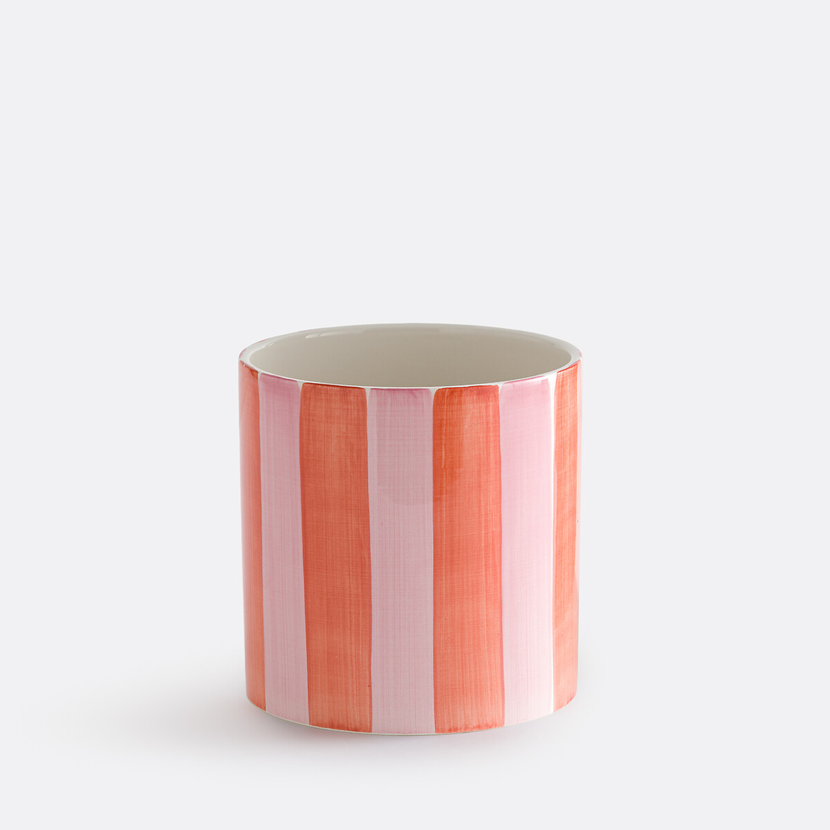 Κασπώ κεραμικό με ρίγες Μ14xΠ14xΥ14cm