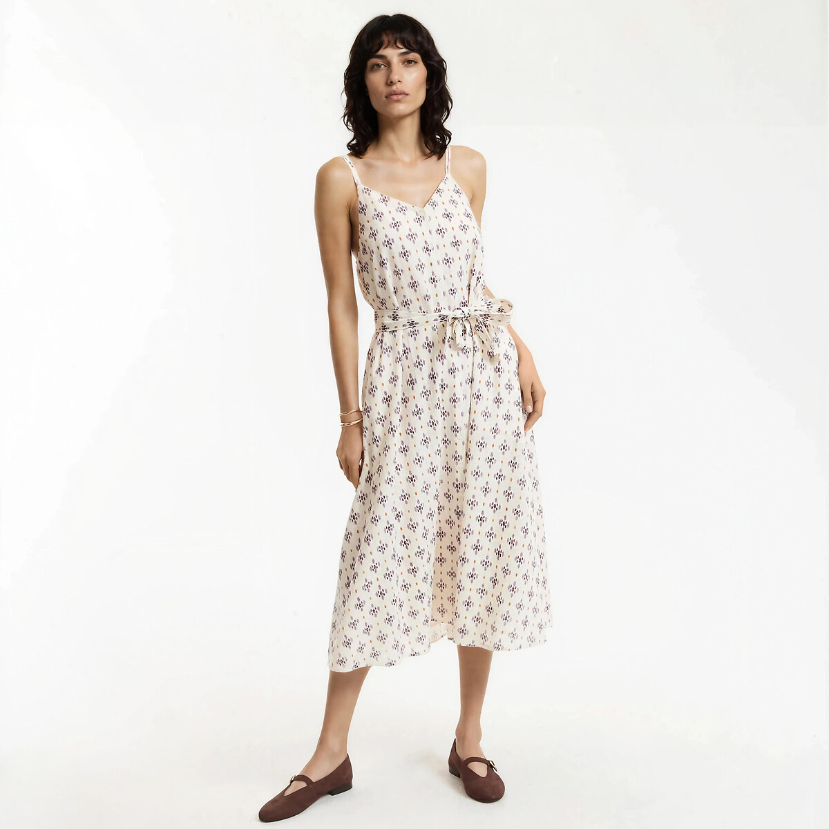 Μίντι φόρεμα με λεπτές τιράντες