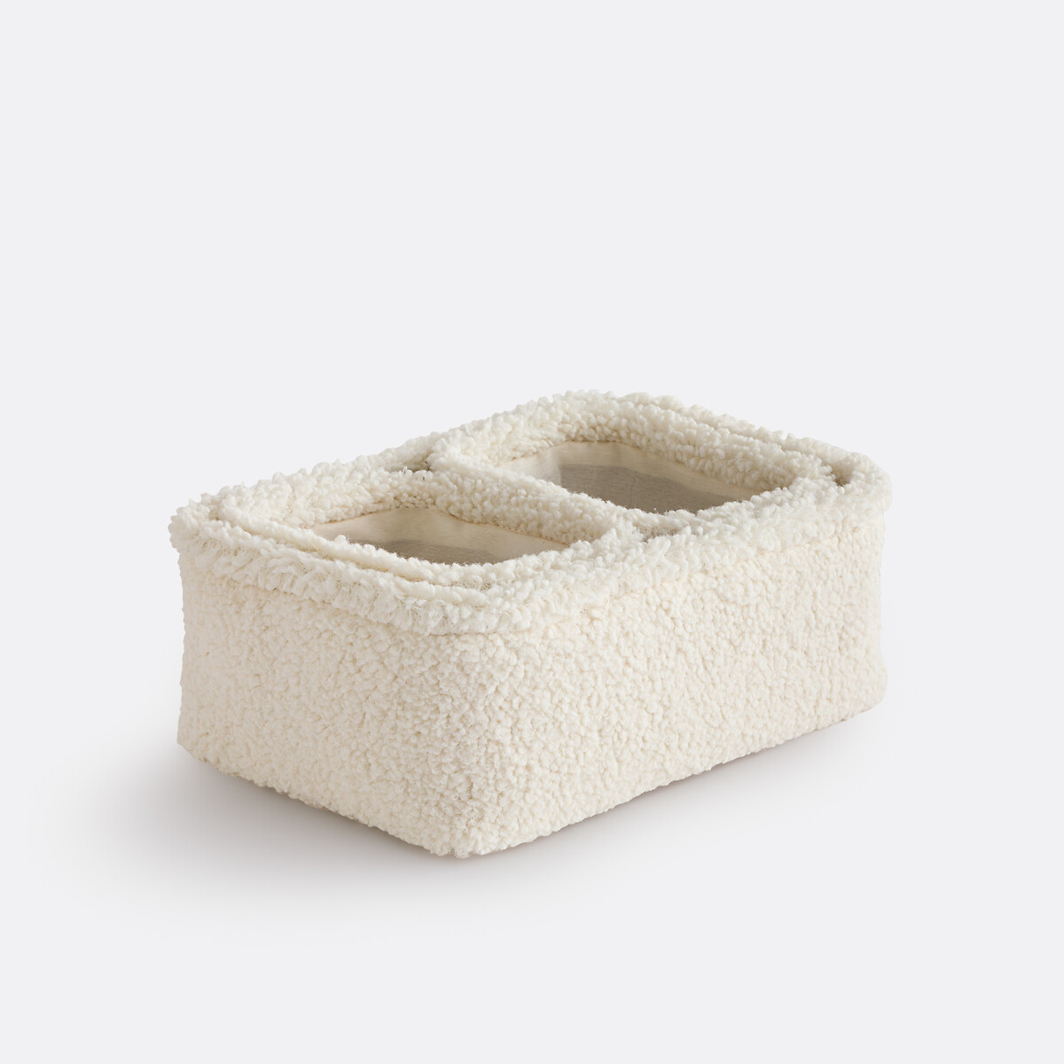 Σετ 3 καλαθιών με πετσετέ υφή Μ21xΠ31xΥ11cm