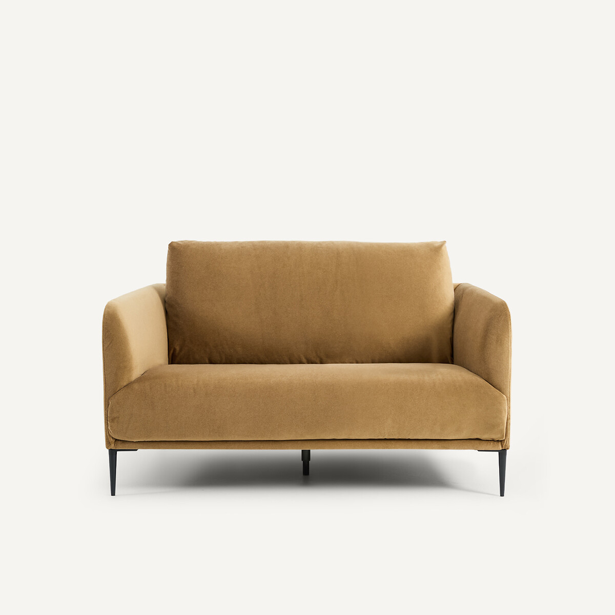 Διθέσιος καναπές από λινό βελούδο Μ103xΠ145xΥ82cm