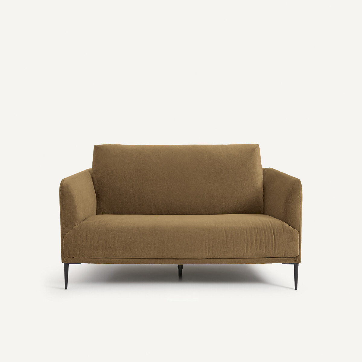 Διθέσιος καναπές από λινό βελούδο Μ103xΠ145xΥ82cm