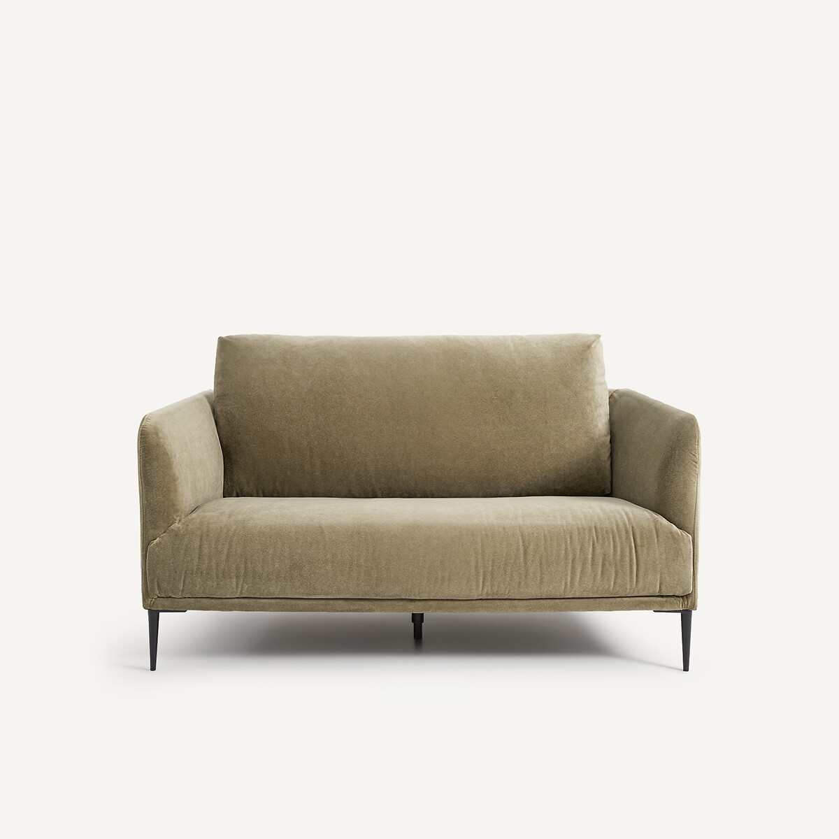 Διθέσιος καναπές από λινό βελούδο Μ103xΠ145xΥ82cm