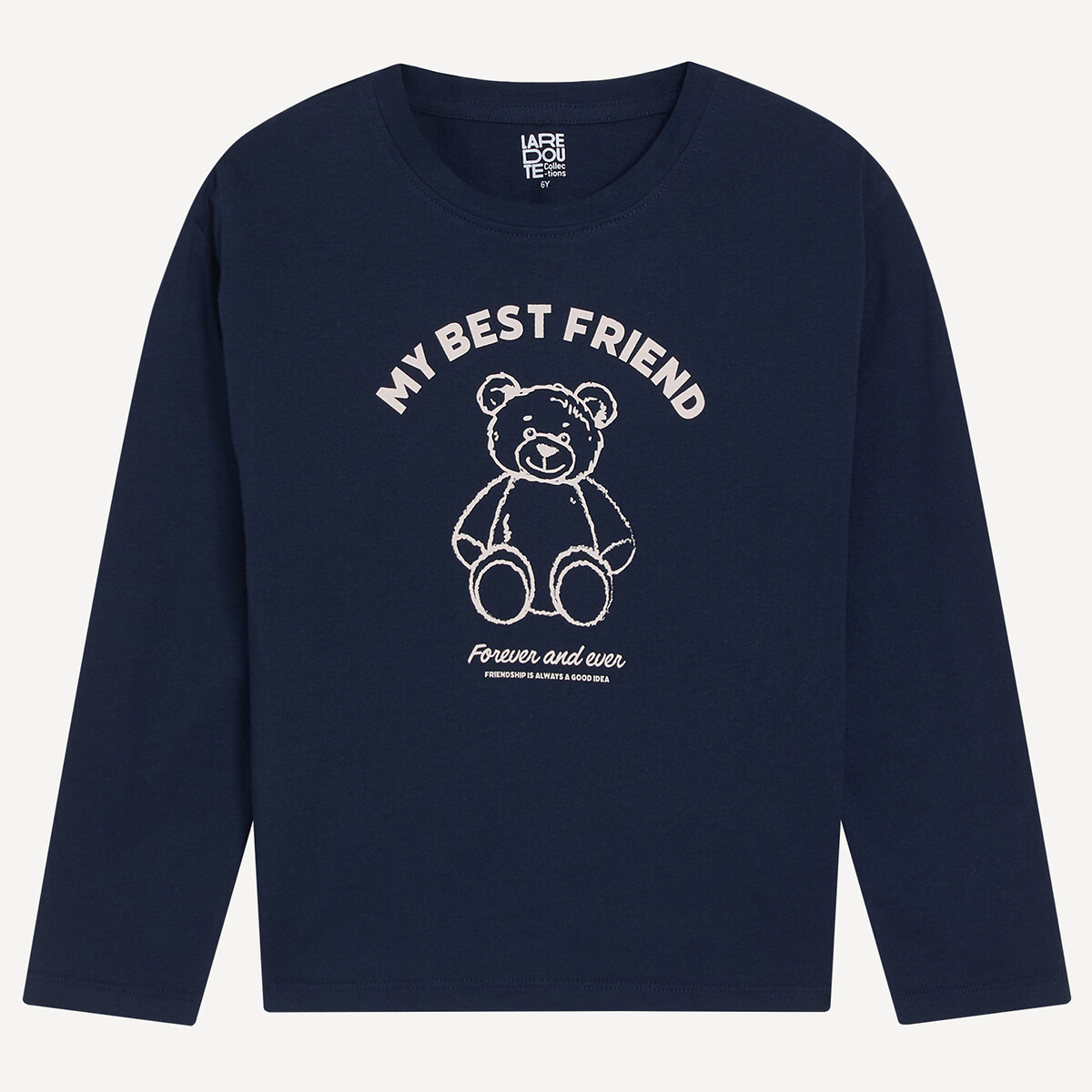 Μακρυμάνικο T-shirt με τύπωμα αρκουδάκι και μήνυμα