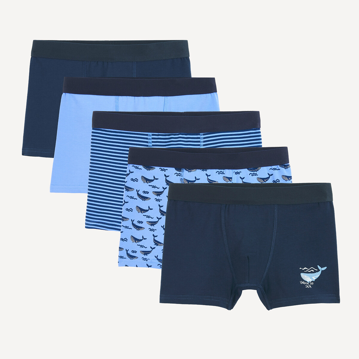 La Redoute Collections Σετ 5 μποξεράκια με θέμα φάλαινες