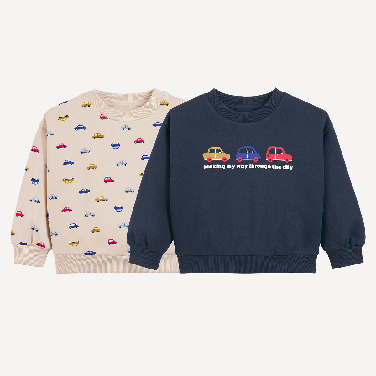 La Redoute Collections Σετ 2 φούτερ με στρογγυλή λαιμόκοψη