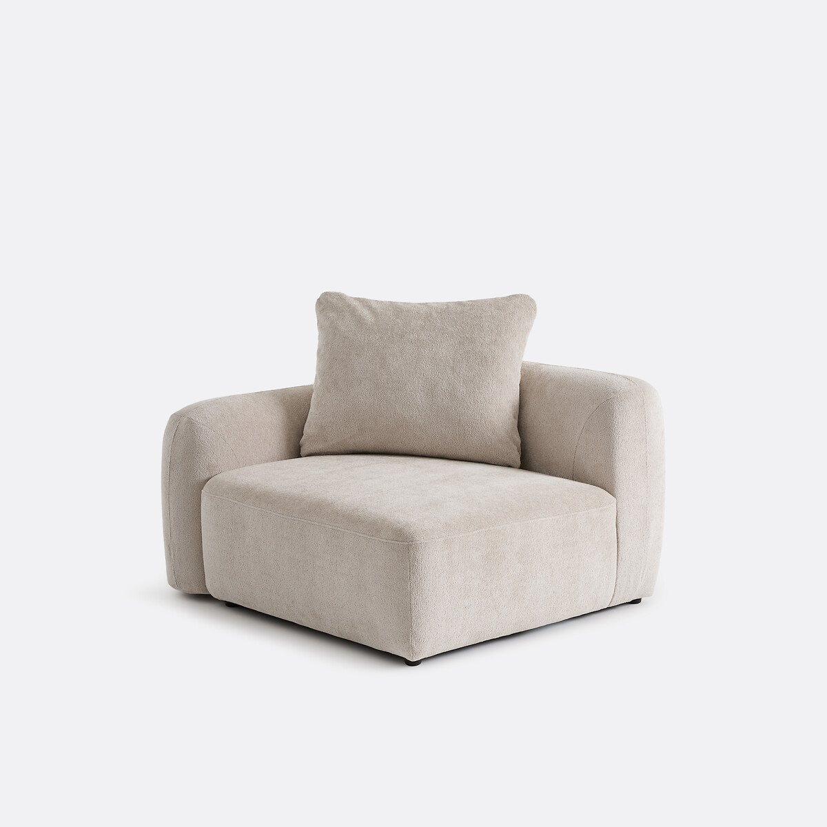 Αριστερό γωνιακό στοιχείο για αρθρωτό καναπέ, από ζακάρ σε νήμα chenille, AMAD