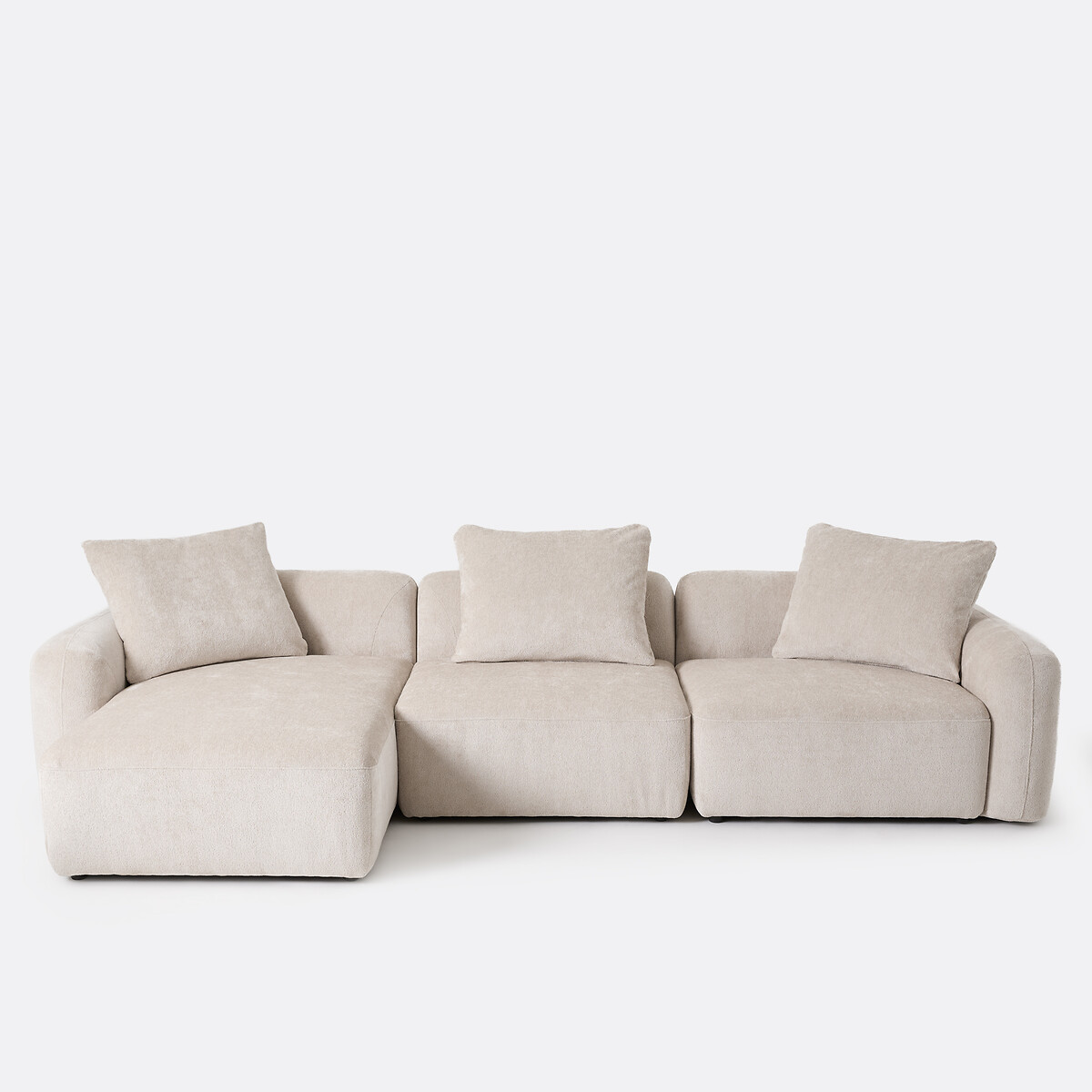 Γωνιακός αριστερός modular καναπές 3 θέσεων, από ζακάρ chenille, AMAD