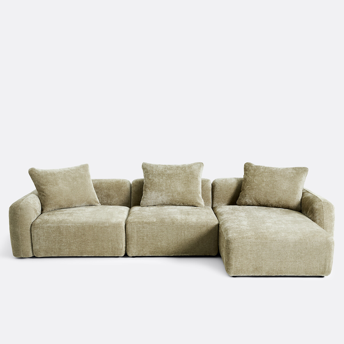 Δεξιός γωνιακός μοντέρνος καναπές 3 θέσεων από ζακάρ chenille Μ380xΠ340xΥ87cm