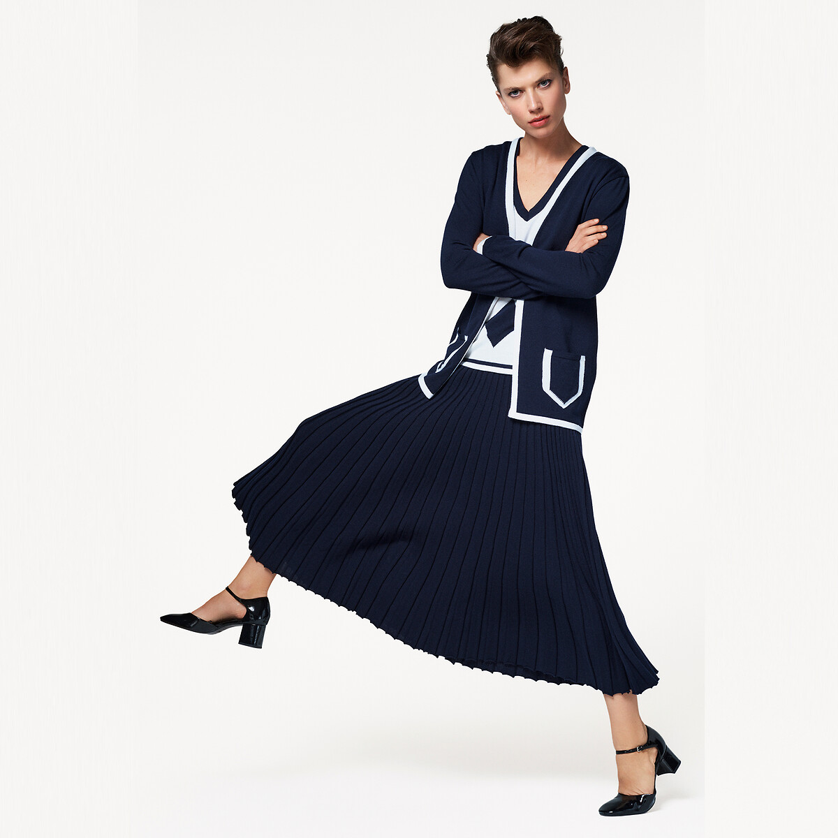 BLANCHEMAILLE Μακριά πλισέ φούστα από μερίνο μαλλί