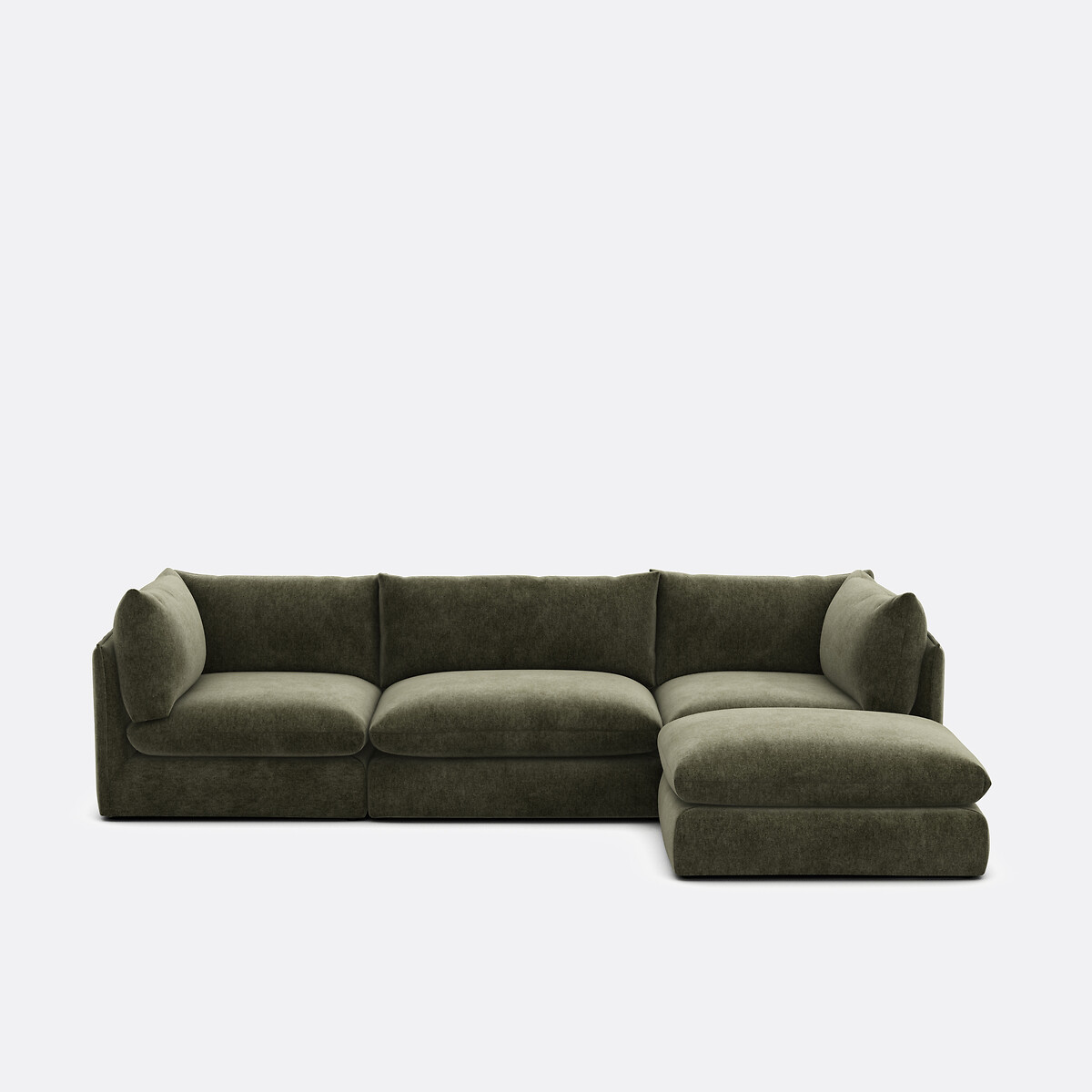 Τριθέσιος αρθρωτός καναπές με πουφ Μ105xΠ327xΥ86cm