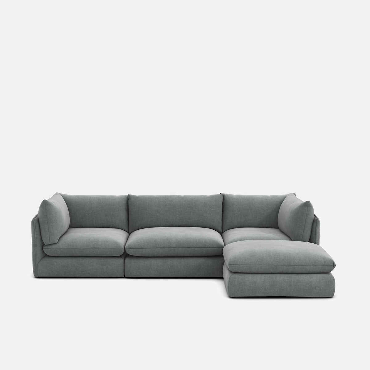 Τριθέσιος αρθρωτός καναπές με πουφ Μ105xΠ327xΥ86cm