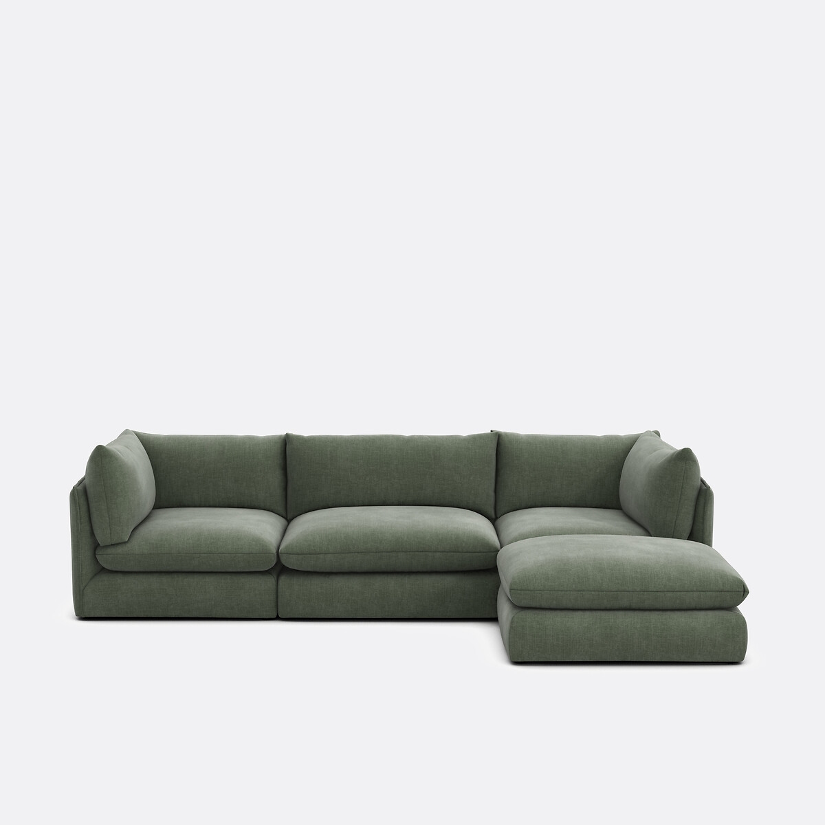 Τριθέσιος αρθρωτός καναπές με πουφ Μ105xΠ327xΥ86cm