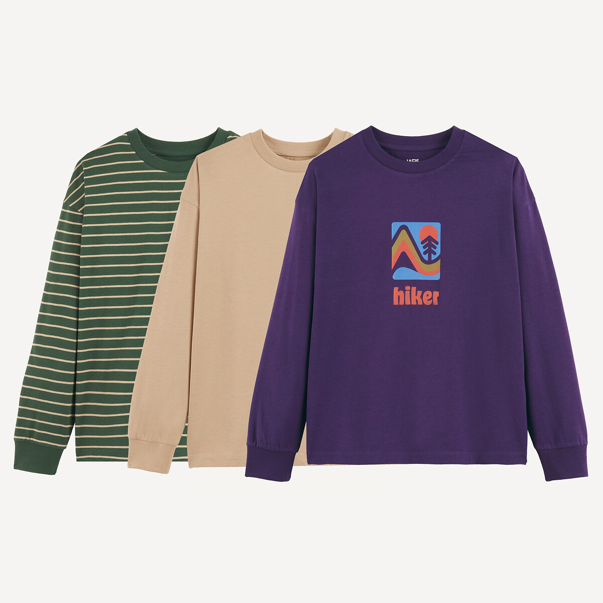 Σετ 3 μακρυμάνικα T-shirts με τύπωμα