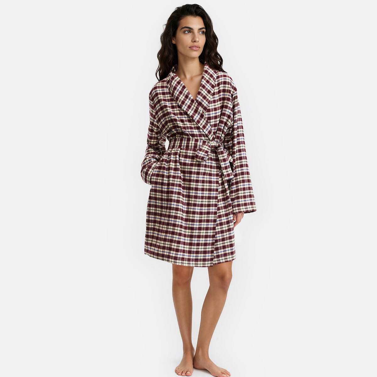 Ρόμπα από φανέλα με fleece επένδυση