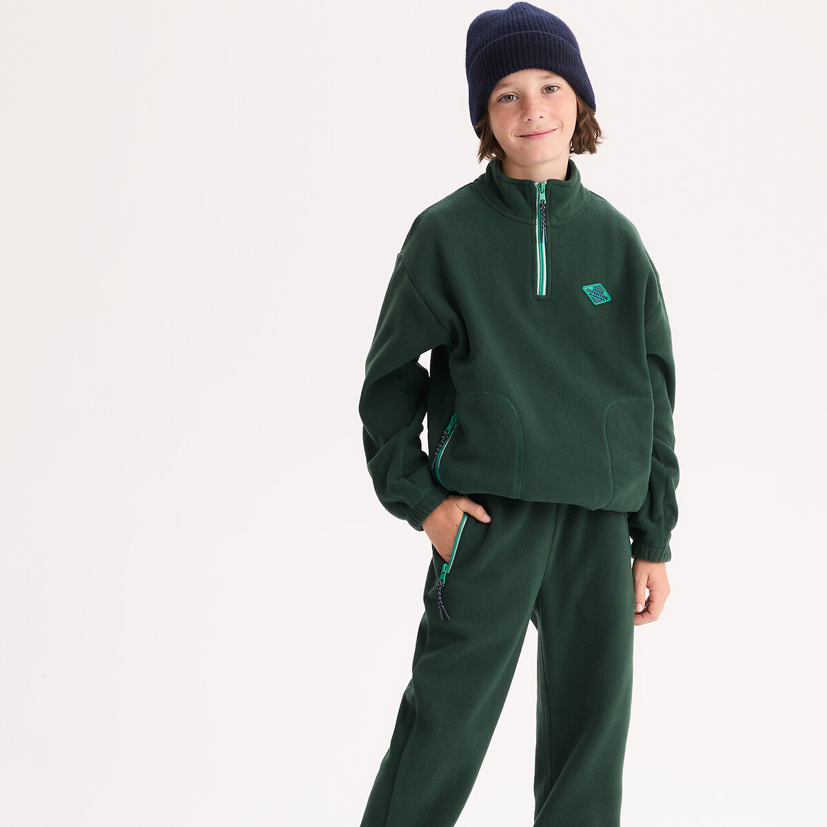 Φούτερ fleece με ψηλό γιακά και φερμουάρ