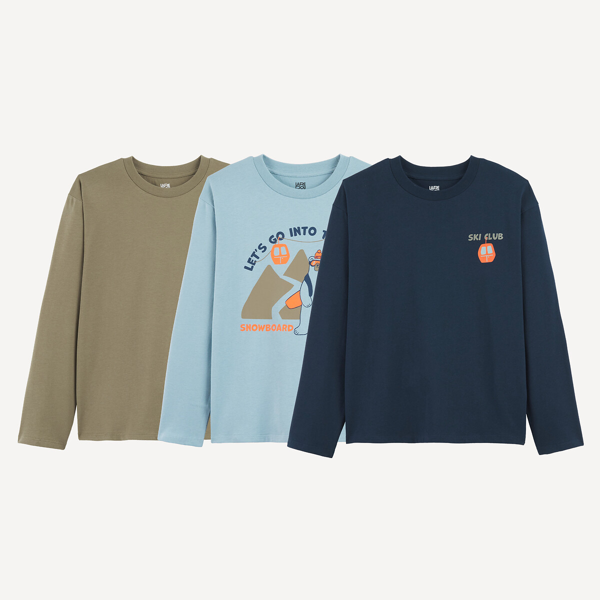 Σετ 3 μακρυμάνικα T-shirts με θέμα το σκι