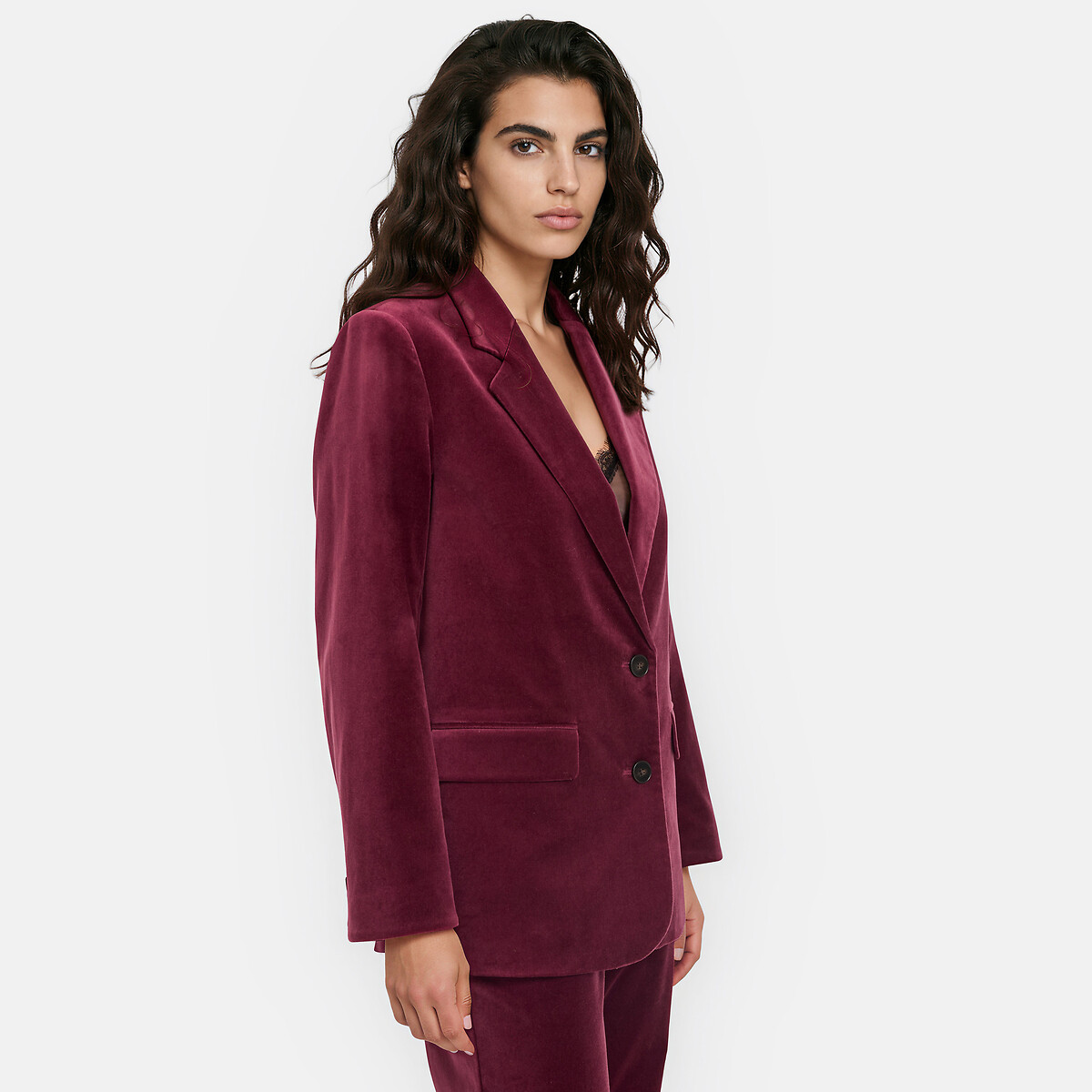 Ίσιο oversize σακάκι από βελούδο