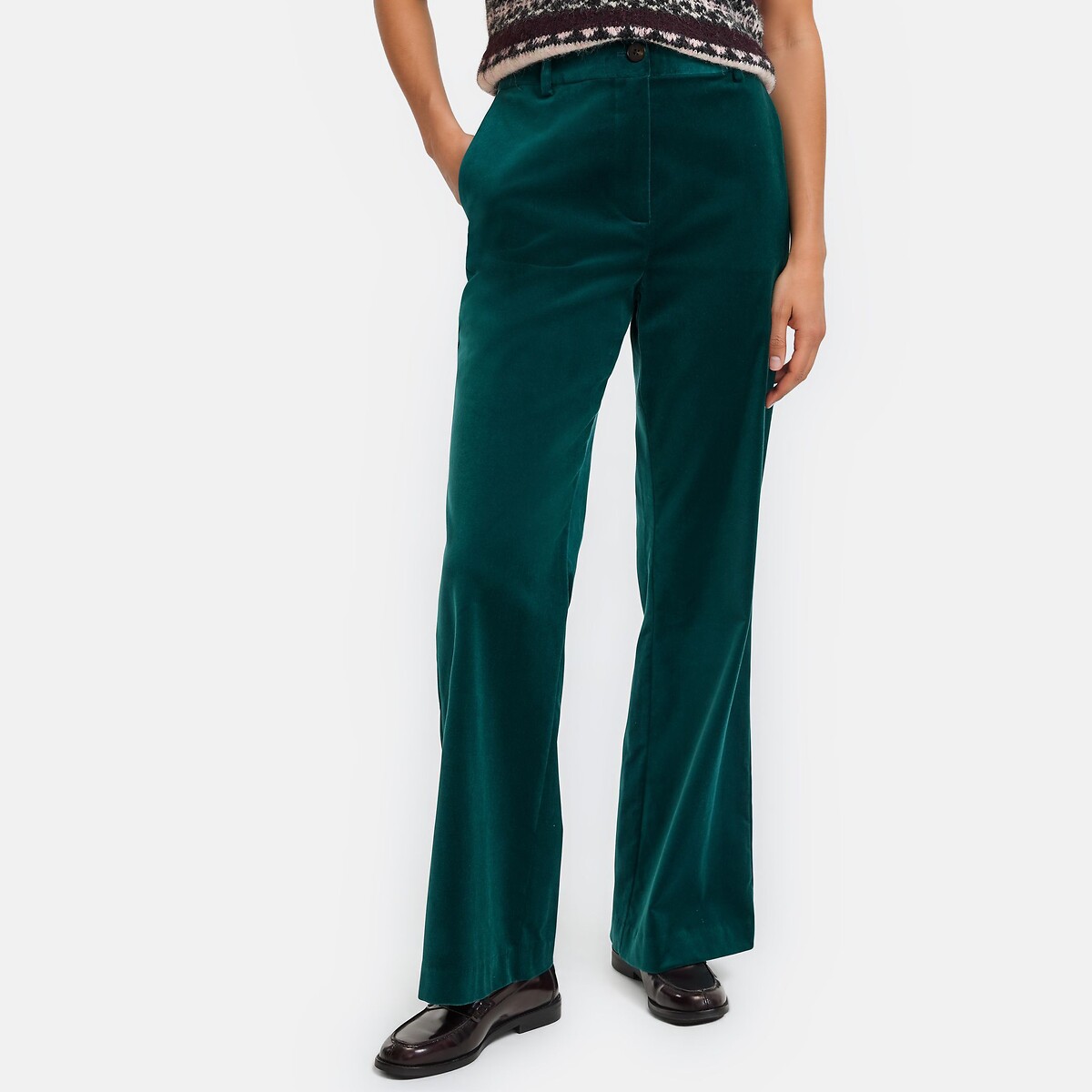 Παντελόνι flare από λείο βελούδο