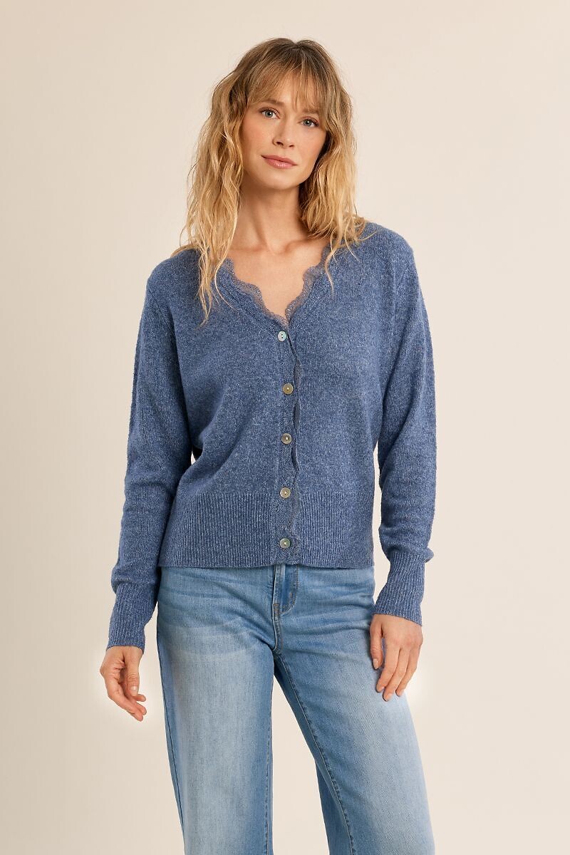 Cardigan με μακριά μανίκια και λαιμόκοψη V