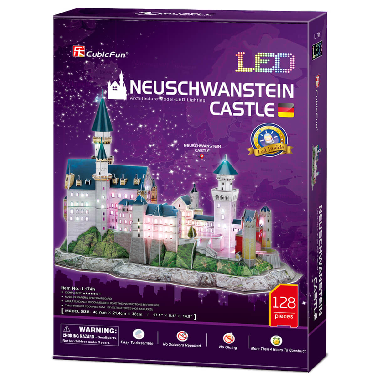 ΠΑΙΔΙ | Παιχνίδια | Επιτραπέζια - Παζλ - Βιβλία - Χειροτεχνίες | PUZZLES - BRAINTEASERS Neuschwanstein Castle (With Led Light Inside) Require 2Xaa Batteries (Not Included)