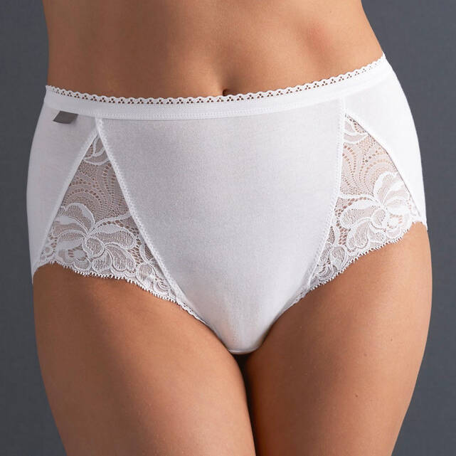 Pack of Two Cotton and Lace Midi Briefs