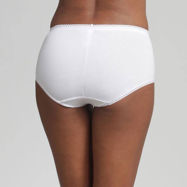 Pack of Two Cotton and Lace Midi Briefs