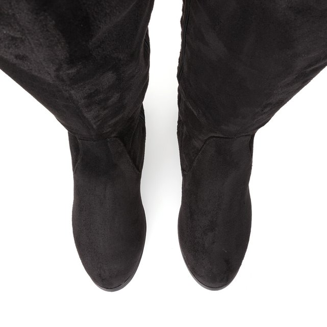 Μπότες πάνω από το γόνατο με μεσαίο τακούνι για φαρδύ κουντεπιέ, 38- 45
