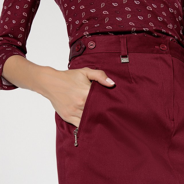 Stretch Cotton Satin Pencil Skirt, Length 64cm