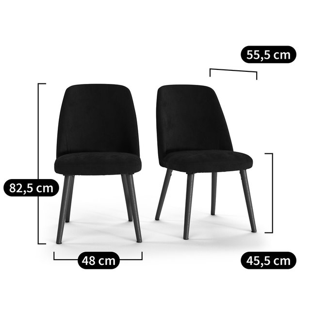 Βελούδινη καρέκλα WATFORD (σετ των 2)