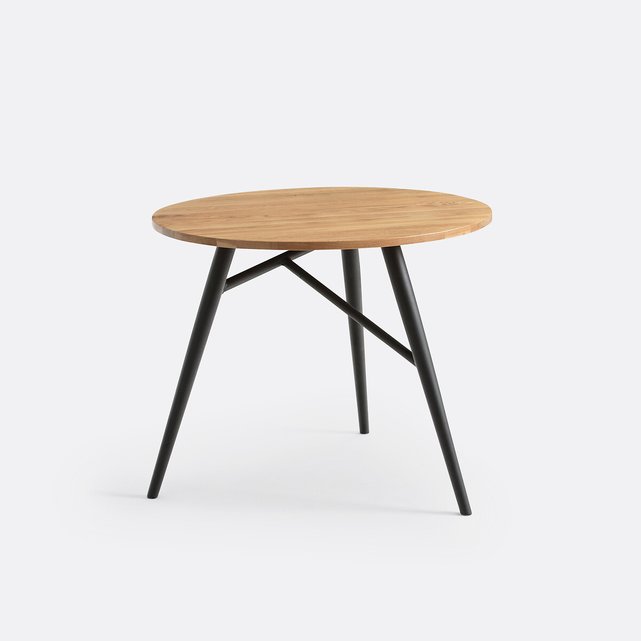 Crueso Oak-Topped Round Table, Seats 3