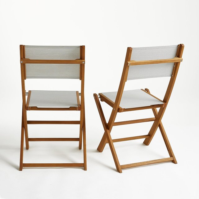 Αναδιπλούμενη καρέκλα από μασίφ, σετ των 2